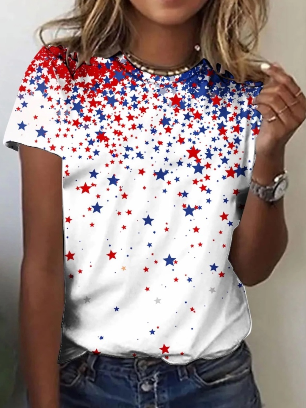 Two Star Spangled Patriotic Shirts for Women - Small and Medium